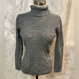Liz Claiborne Gray Form Fitting Turtleneck Sweater